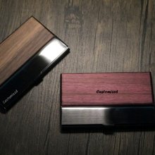 高品質黑金剛木質名片夾免費刻字禮盒包裝 - 名片夾/名片盒 - 木頭 多色