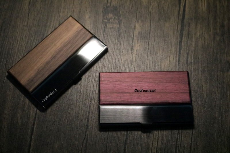 High quality black diamond wooden business card holder with free lettering gift - Card Holders & Cases - Wood Multicolor