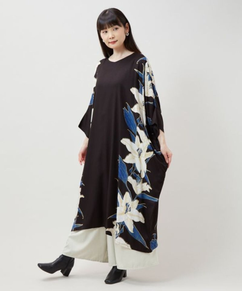 【熱門預購】百合花圖案洋裝 (三色) 7IA-5303 - 洋裝/連身裙 - 棉．麻 