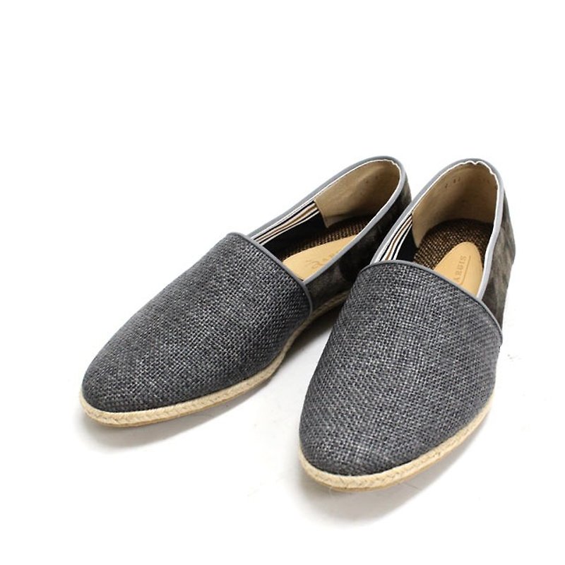 ARGIS 日本麂皮率性懶人草編鞋 #11138灰色 -日本手工製 - 男款皮鞋 - 真皮 灰色