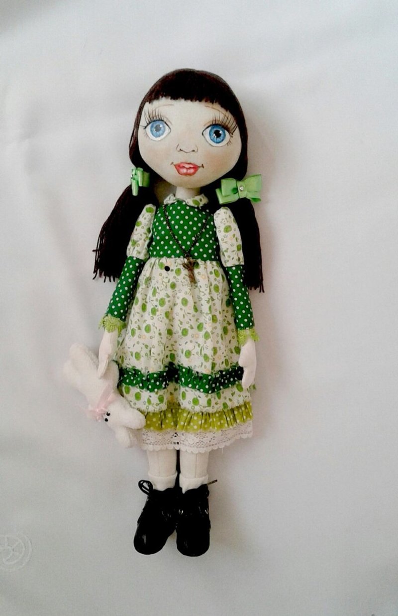 Cloth Doll Art doll Interior Doll Collectible doll OOAK Textile doll Fabric doll - ของเล่นเด็ก - ผ้าฝ้าย/ผ้าลินิน 