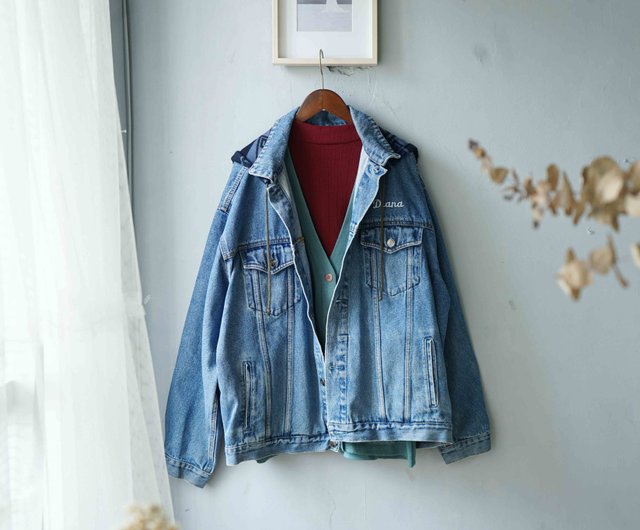 Restyleリメイクヴィンテージ-90sウォッシュドブルーフード付き