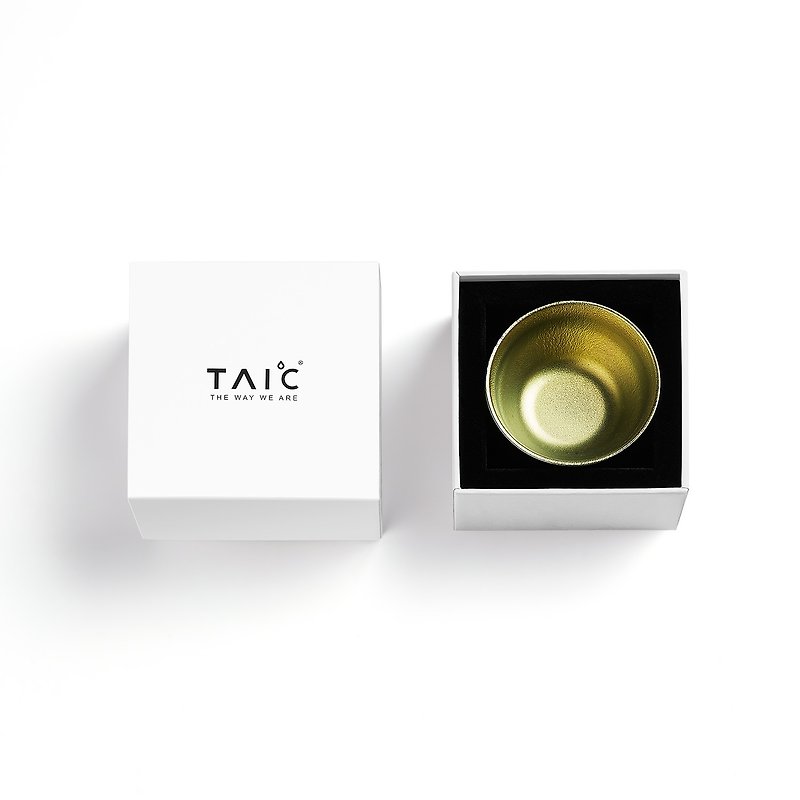 TAIC 太可 純鈦玲瓏杯 附盒 - 茶具/茶杯 - 其他材質 金色