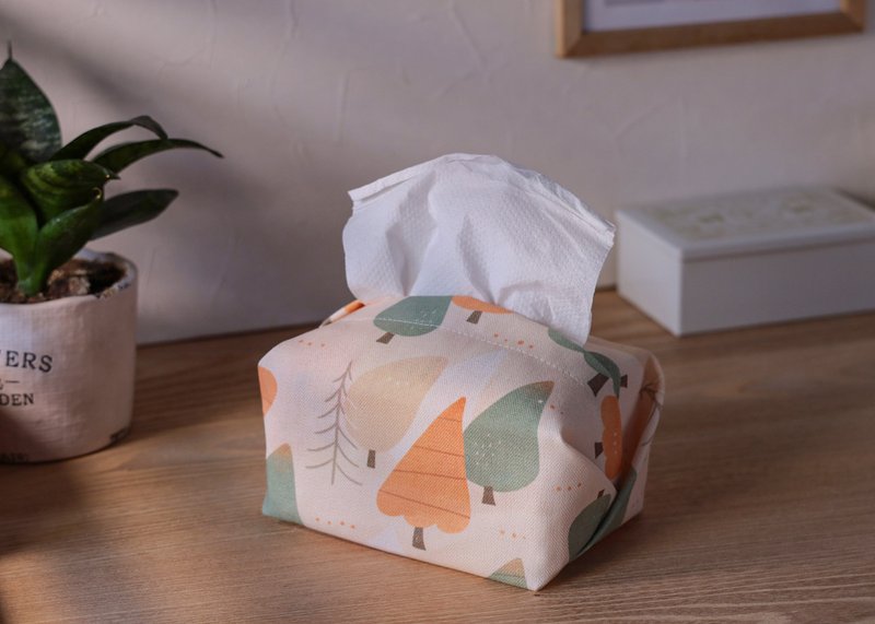 【Falling Pine-Small Toilet Paper Cover】Desktop / Can be used by car - Tissue Boxes - Polyester Orange