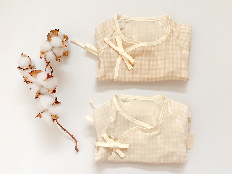 Cherish the newborn. The first choice for premature babies - 100% organic cotton double yarn hand-made gauze belly clothes - Onesies - Cotton & Hemp Multicolor