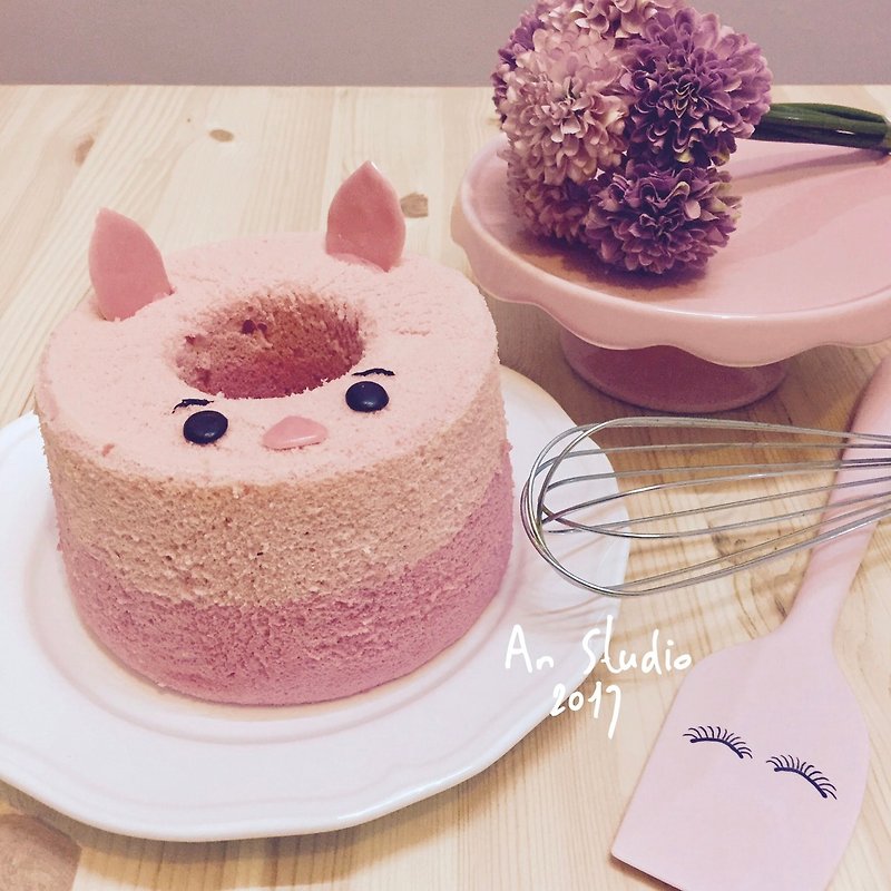 QQ soft pink tender piglet cake by An Studio - ของคาวและพาย - อาหารสด 