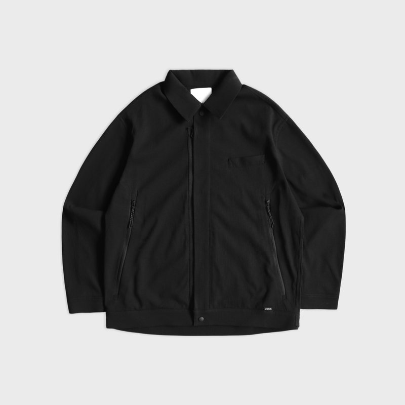 DYCTEAM - RePET Loose work zip-up jacket (black) - 男夾克/外套 - 其他材質 黑色