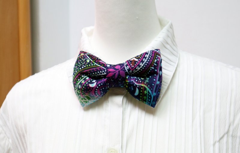 萬紫千紅 手工立體蝴蝶結領結 bow tie *SK* - 領結/領巾 - 其他人造纖維 紫色