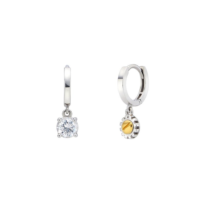 TIME MINI SCREW COGWHEEL EARRINGS - 耳環/耳夾/耳骨夾 - 純銀 