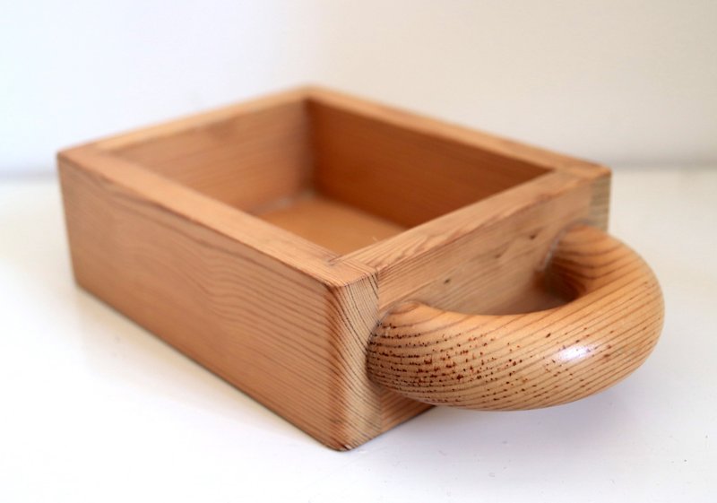 Finland aarikka exaggerated large wooden handle solid wood storage box in the 1980s - กล่องเก็บของ - ไม้ สีนำ้ตาล