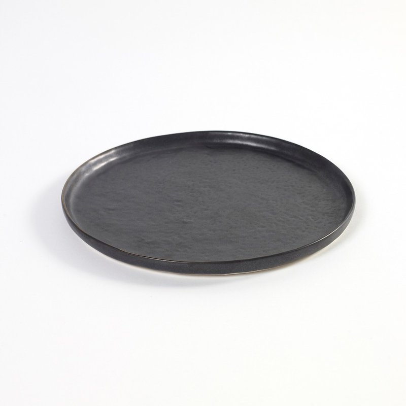 Pure Chinese Plate - Agate Black - จานและถาด - ดินเผา สีดำ