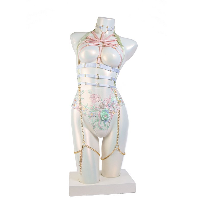 Flora Harness Set with Briefs - 女內衣褲 - 其他材質 多色