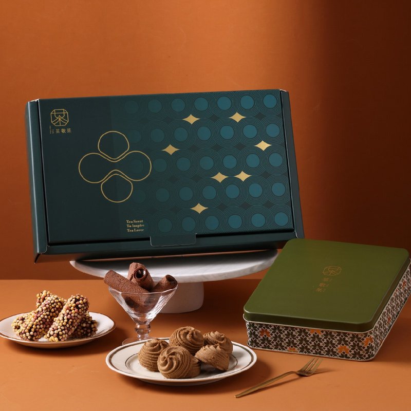 恬茶禮盒|茶人老饕最愛的茶點禮盒 - 零食/點心 - 紙 綠色