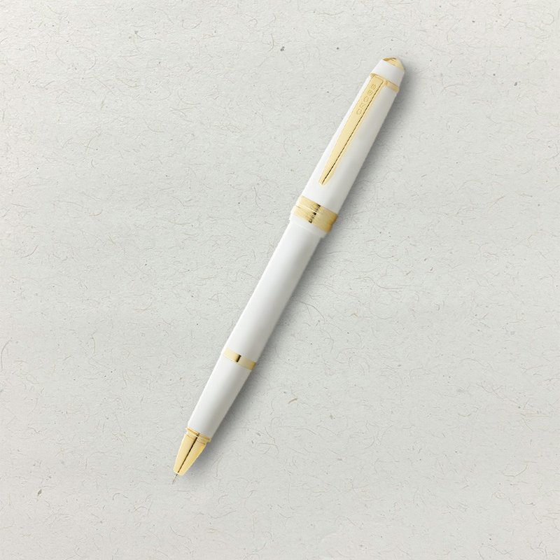 CROSS Bailey Light貝禮輕盈系列金夾亮白鋼珠筆  (原廠正貨) - 鋼珠筆 - 樹脂 白色