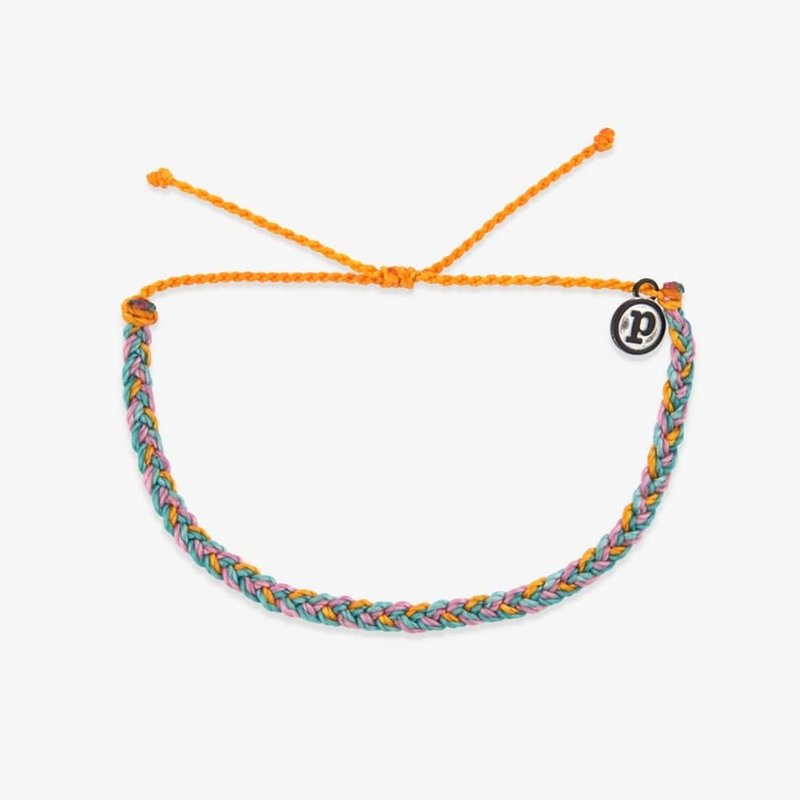 Pura Vida 美國手工 CANARY 金絲雀 迷你粗線編織手環 - 手鍊/手環 - 其他材質 橘色