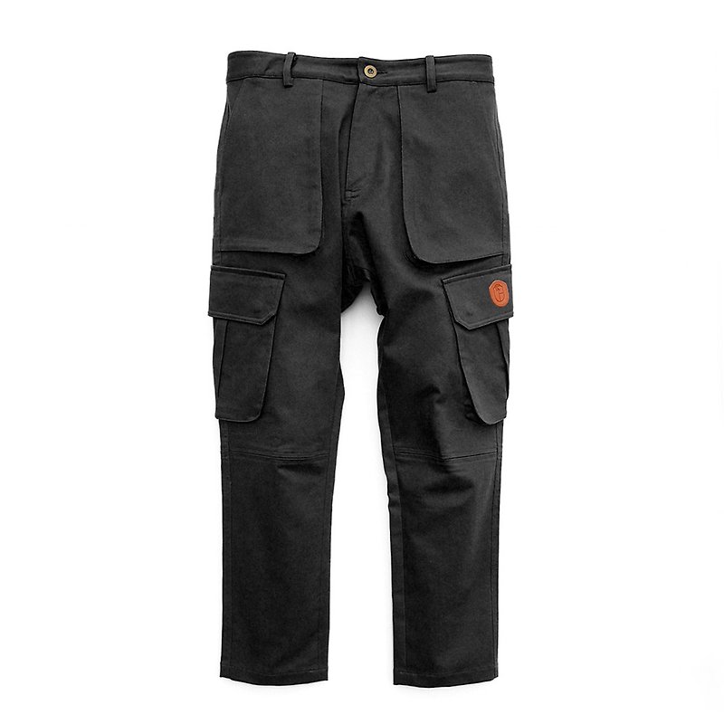 Multi-pocket Japanese twill military pants / overalls - Men's Pants - Cotton & Hemp Black