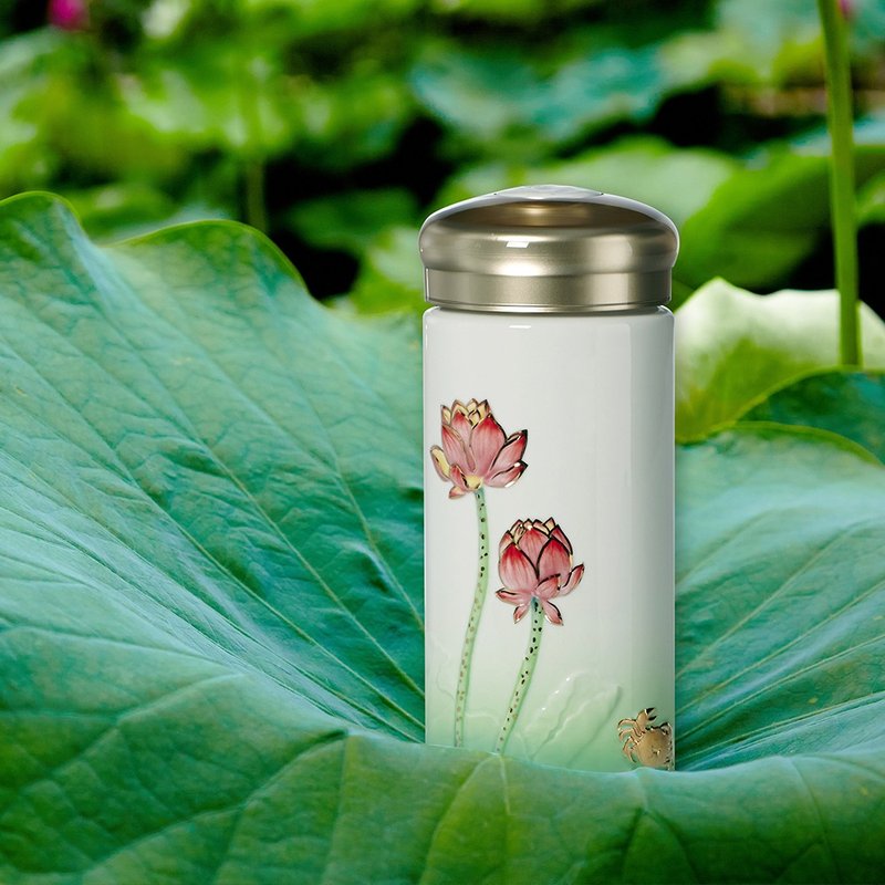 ハーモニーポータブルカップ/二層/フルーツグリーンゴールド/350ml - 水筒・タンブラー・ピッチャー - 磁器 