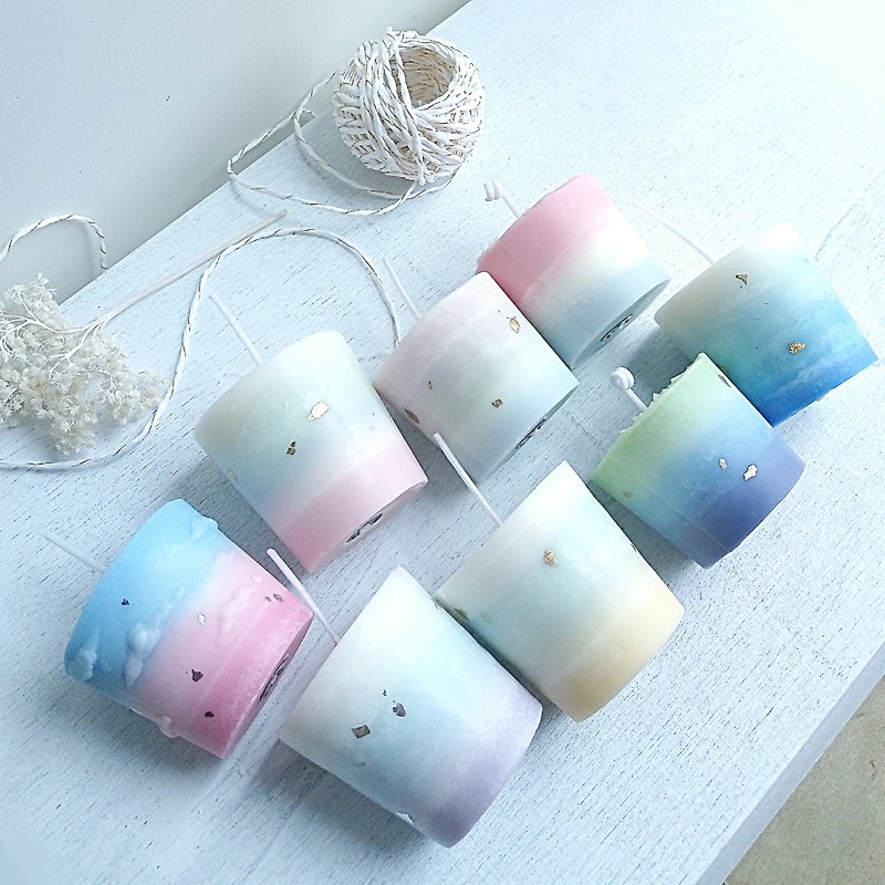 Waves - Set of 8 Candles | Natural Soywax Scented Candle | Birthday Gift - Candles & Candle Holders - Wax Multicolor