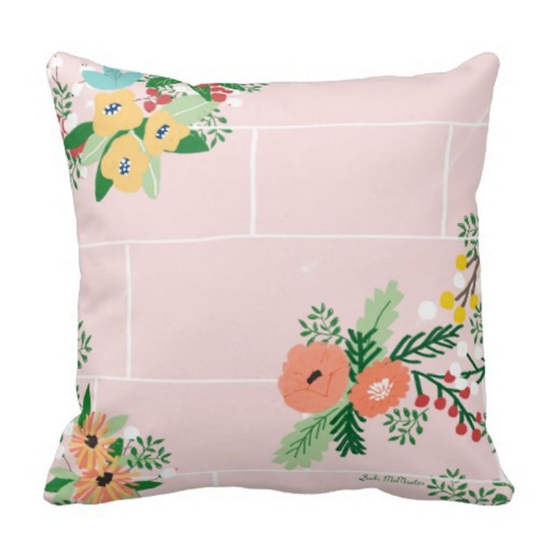 Flowers on wall Cushion Cover (Free Postage) - Pillows & Cushions - Cotton & Hemp Multicolor