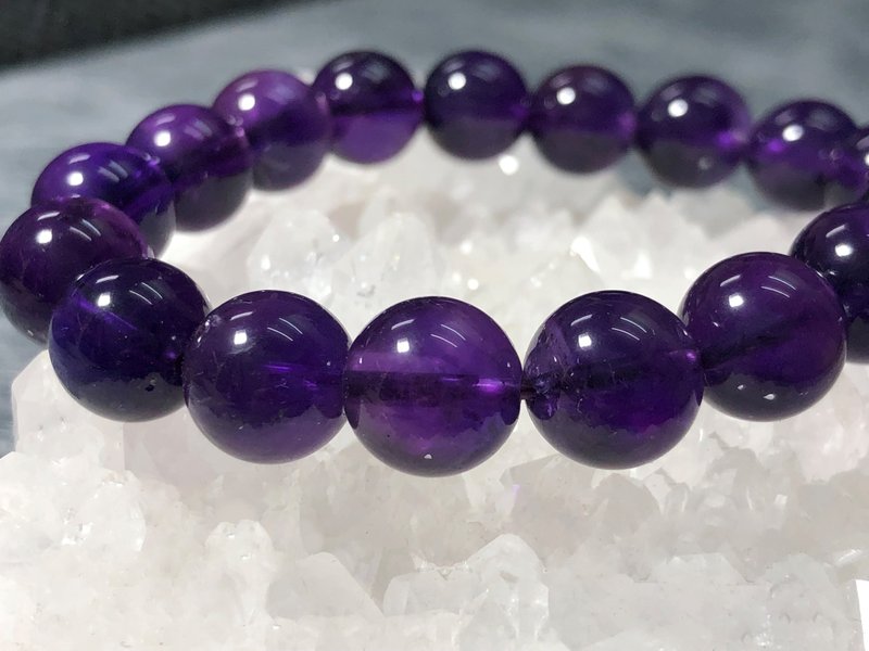Fast Shipping Natural Amethyst Bracelet / Deep Purple Crystal Bracelet - สร้อยข้อมือ - คริสตัล สีม่วง