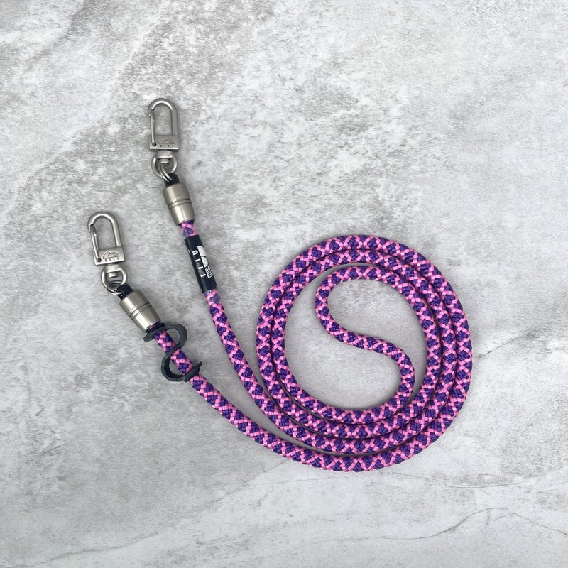 niji phone strap  6mm Pink&Purple diamond pattern - Other - Plastic Gray