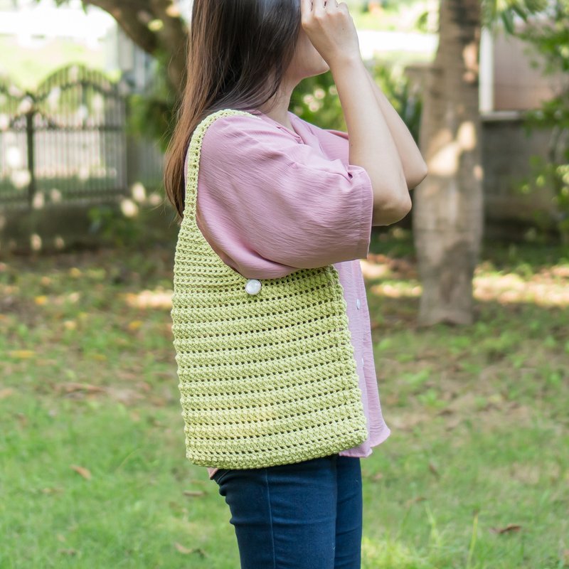 A green color crochet bag. - Other - Other Materials Green