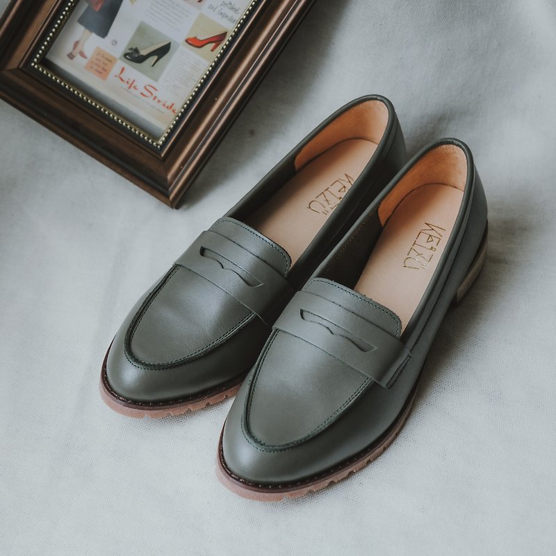 Classic Leather Shoes | Green | Taiwan Handmade Shoes MIT - Women's Oxford Shoes - Genuine Leather Green