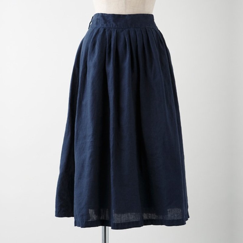 スカート-ログウッドの紺- - 裙子/長裙 - 棉．麻 藍色