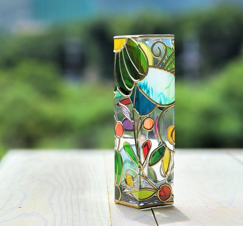 グラスアート一輪挿し ティンカーベル2 - 花瓶/花器 - 玻璃 多色