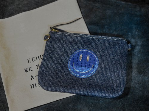 HEYOU Art&Craft Department Boro Patch Work Smile Pouch 襤褸拼布微笑小袋