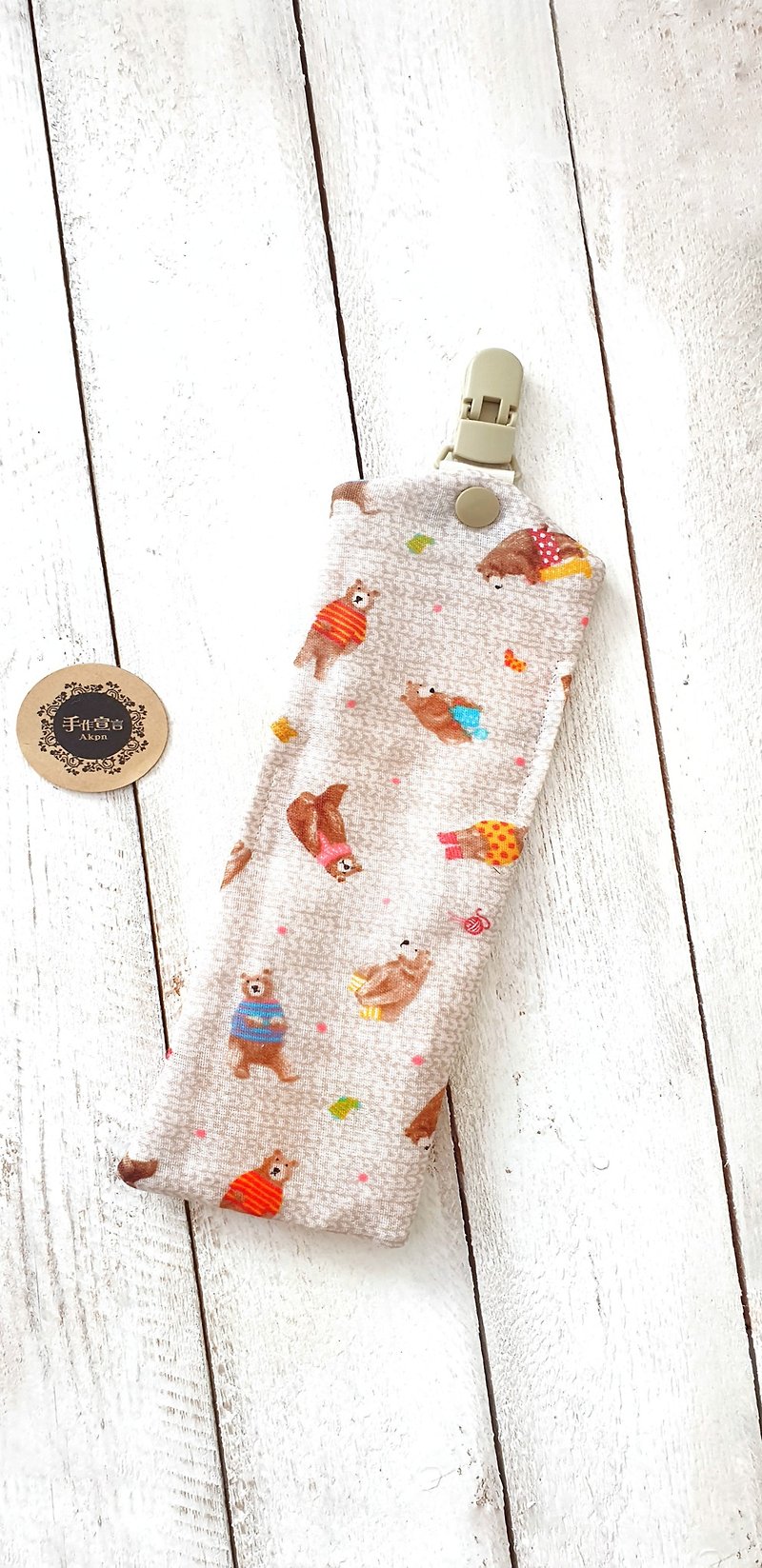Maji Xiong-Kazi-detachable mini six-layer yarn handkerchief clip group - ผ้ากันเปื้อน - ผ้าฝ้าย/ผ้าลินิน สีกากี