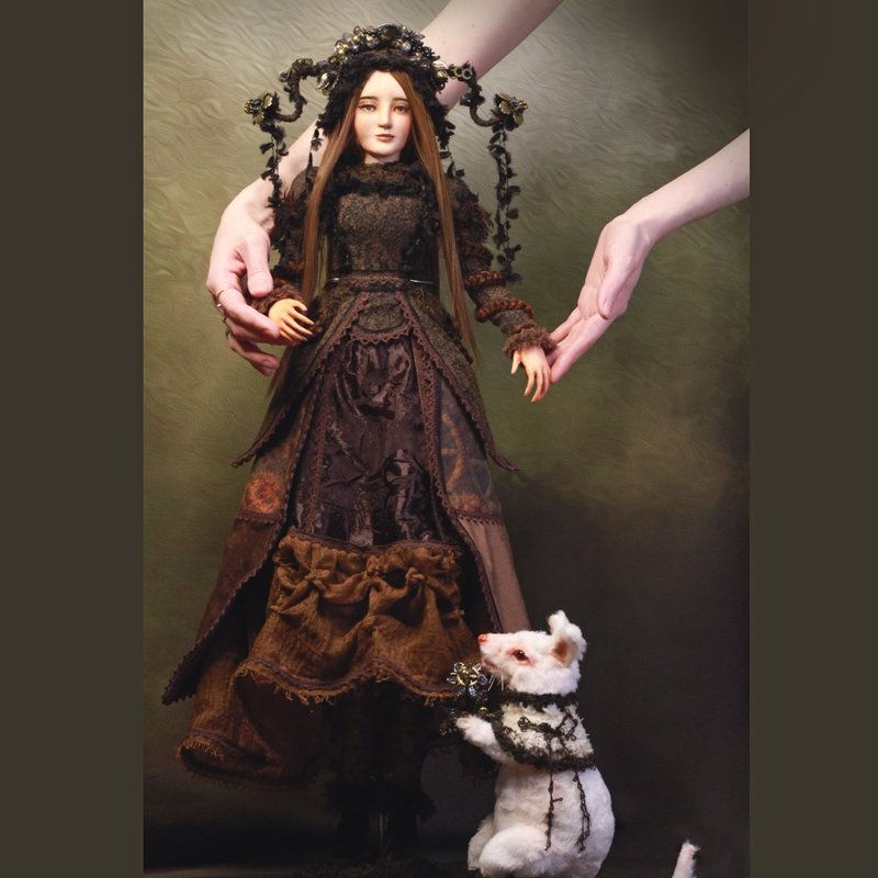 OOAK doll Masha and her friend Pushok - 公仔/玩偶 - 黏土 多色