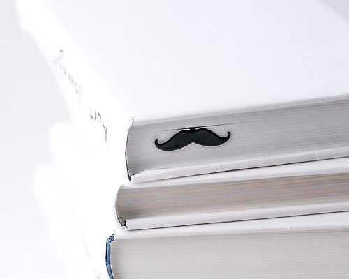 Design Atelier Article Black Metal Bookmark Moustache // Present for book lover // Free shipping