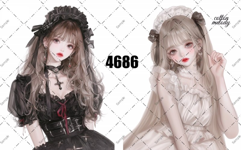 original sticker no.4686 人物ステッカー オリジナルステッカー オリジナル人物ステッカー 装飾ステッカー cotton melody - 貼紙 - 紙 
