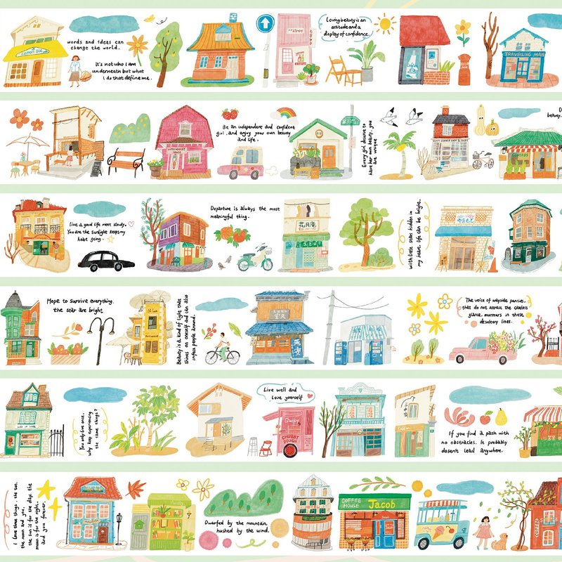 【膠帶】我的街區 PET 和紙膠帶 9米卷 (kiss-cut) - 紙膠帶/和紙/PET - 紙 多色