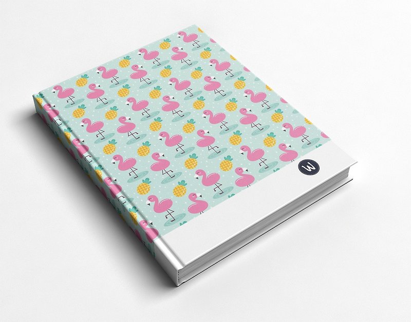 Pineapple flamingo grid inner page_Rococo strawberry hand-created handmade book/notebook/handbook/diary - สมุดบันทึก/สมุดปฏิทิน - กระดาษ 