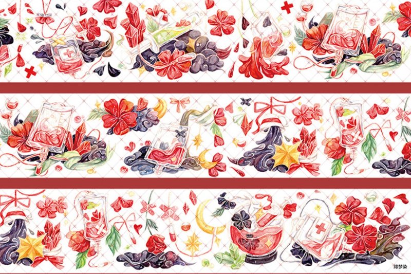 緋夢染 PET 紙膠帶 鐳射銀 - 紙膠帶/和紙/PET - 其他材質 多色