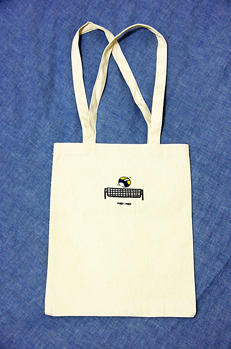 Volleyball shoulder bag shoulder bag - กระเป๋าแมสเซนเจอร์ - ผ้าฝ้าย/ผ้าลินิน สีดำ