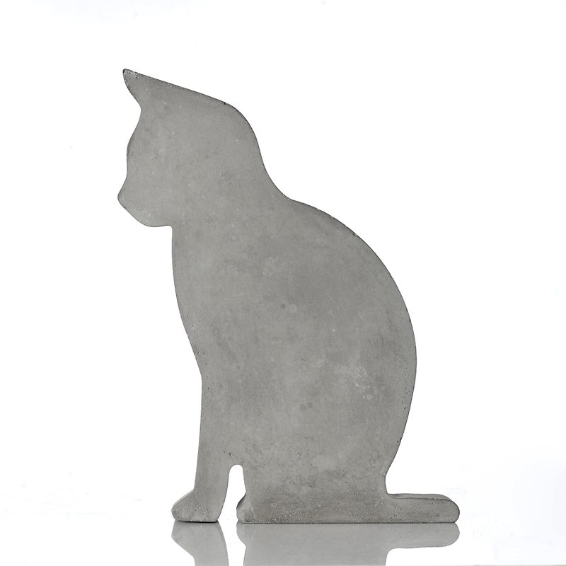 Cement, cat, bookend, animal, ornament, gray - Items for Display - Cement 