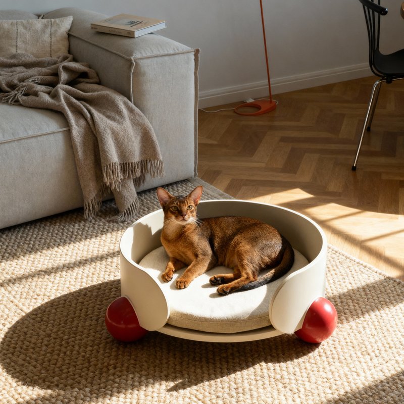 【抱抱窩】讓毛孩在溫柔的懷抱中沉睡 - 寵物床 - 木頭 咖啡色