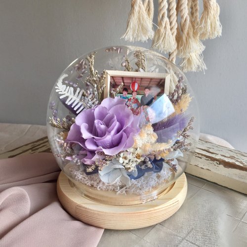 蒔嚐花藝 shibashibaflorist | 客製化禮物 | - 永生花大玻璃球相框 - 婚禮小物