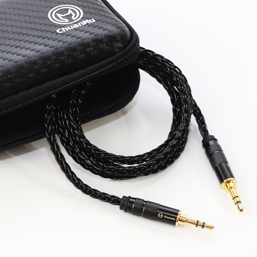 川木音箱 x ChuanMu Audio 發燒8股 單晶銅鍍銀線 AUX 3.5mm【M105】全新 公對公 音訊線 3.5