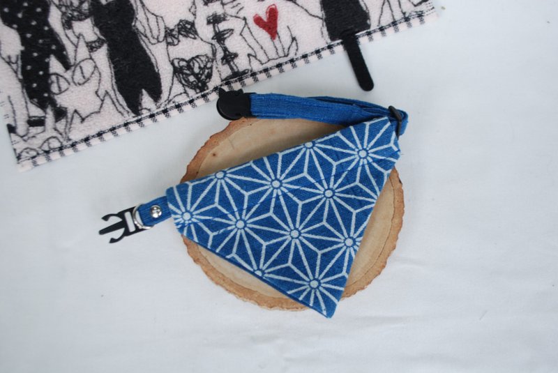 A-NI collar for cats and dogs triangular flag version - 項圈/牽繩 - 棉．麻 藍色