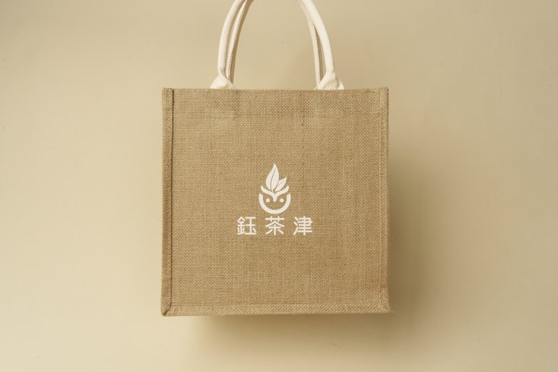 鈺茶津 質感麻袋 - 手提包/手提袋 - 棉．麻 卡其色
