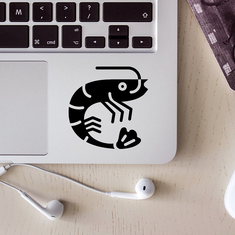 Shrimp-Cardian West German Sticker_Suitable for sticking on laptops, mobile phones, motorcycles, cars, etc. - Stickers - Waterproof Material White