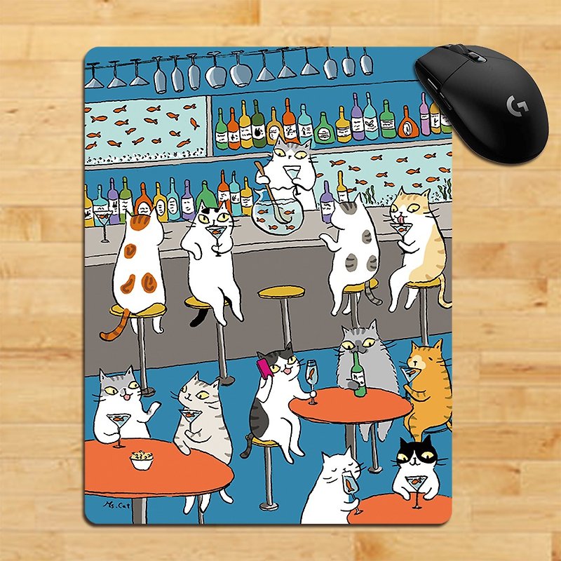 3 Cat Shop ~ Fishtail Mouse Pad (Illustrator: Miss Cat) - Mouse Pads - Polyester Multicolor