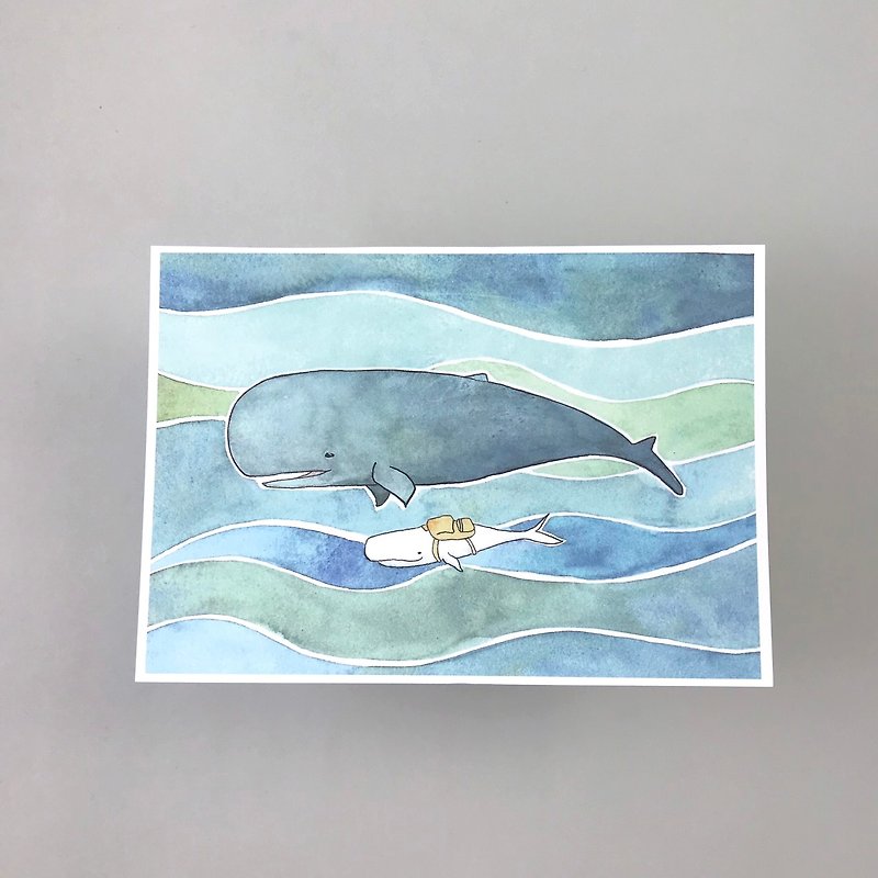 Whale's Navigator - Postcard - การ์ด/โปสการ์ด - กระดาษ สีน้ำเงิน