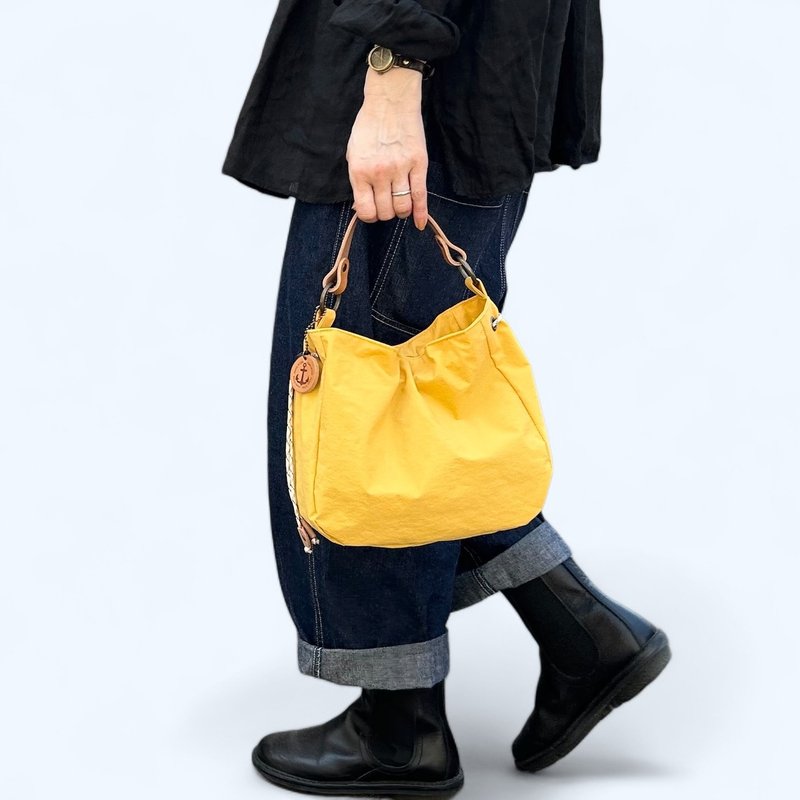 BALON mini Yellow KONBU Water-repellent nylon bag - Messenger Bags & Sling Bags - Nylon Yellow