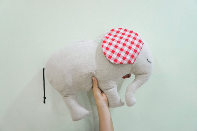 S、HU  - （ギフト推奨）ヒーリング寝ゾウの枕 - 枕・クッション - コットン・麻 グレー