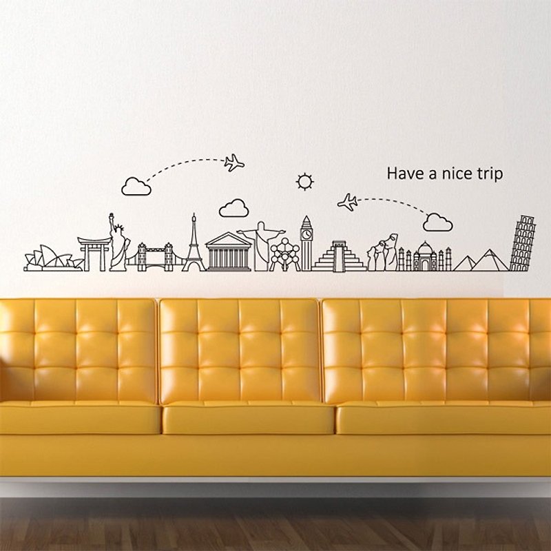 Smart Design creative seamless wall stickersTravel time (8 colors) - Wall Décor - Paper Red